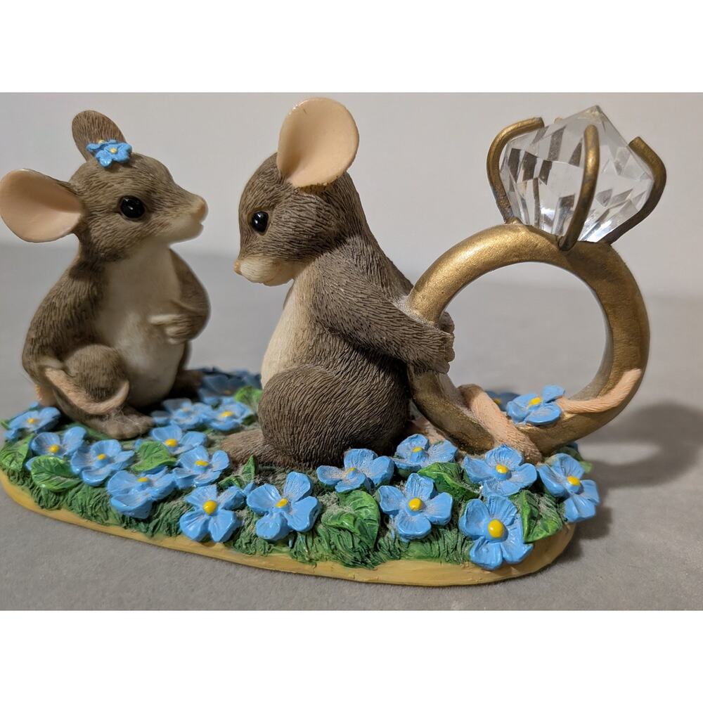 Vtg Charming Tails I Have A Question For You Figurine 89/603 Proposal Ring Mice - Picture 6 of 11